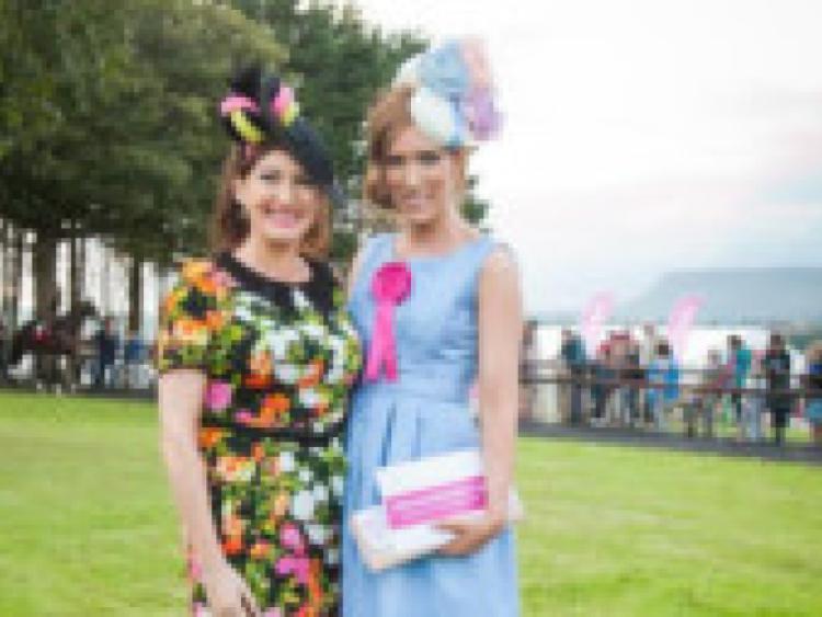 Maura Derrane judging the Littlewoods Ireland Ladies Day at Sligo Races with Winner Louise Gallagher