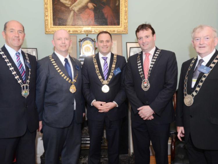 Cllr. Enda Stenson, Cllr. Michael 'Spike' Nolan, Naoise O Muiri, Cllr. Cyril Burke and Cllr. Michael Abbey at the blin Declaration on Age Friendly Cities and Communities in Europe 2013.