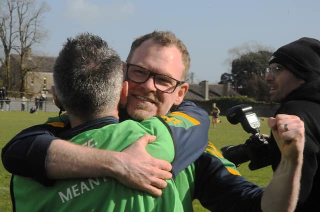 Leitrim manger Jonny Garrity celebrates after the victory over Sligo Picture: Willie Donnellan