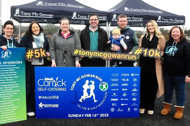 Committee members Martin McGowan and John McGarry, Pascal Gillard of Jinny's Bakery & Tearooms, Ronan Tiernan of RT Electrical, PJ O'Donnell of Scollan's Gala Supermarket, Roisin Rigney of The Shed Distillery and committee member Aine Shanley Picture: Willie Donnellan