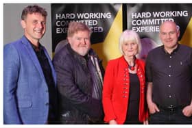 Pictured at the Glens Centre, Manorhamilton for the North Leitrim launch of Ms Harkin's campaign are Cllr James Gilmartin, Cllr Felim Gurn, Marian Harkin TD and Cllr Eddie Mitchell