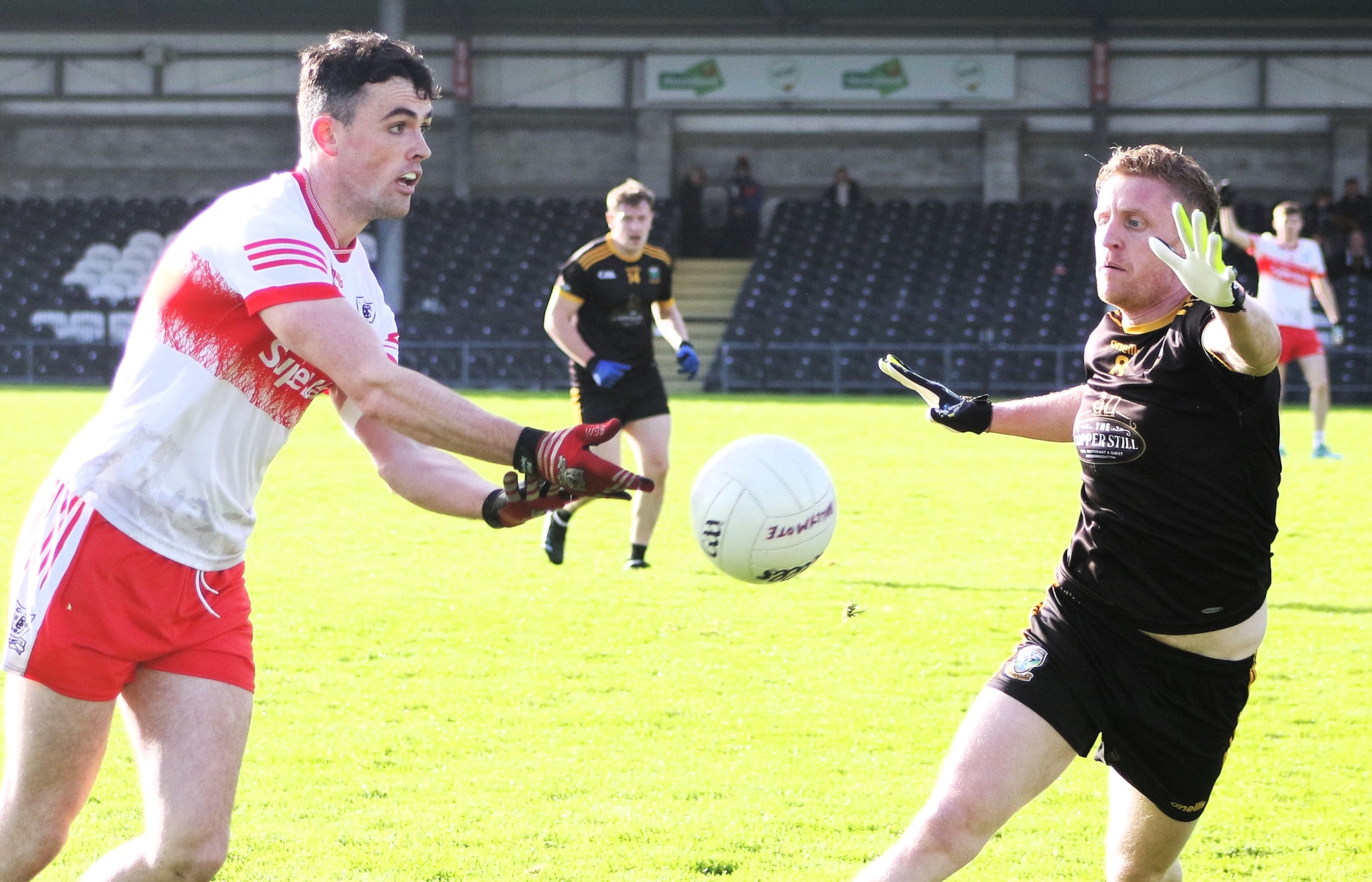 Allan Croghan tries to intercept the ball against Ballymote