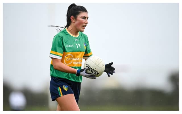 Laura O'Dowd of Leitrim during the Lidl LGFA National League Division 4 semi-final match between Leitrim and Limerick at Pádraig Pearses GAA Club in Roscommon. Photo by Seb Daly/Sportsfile