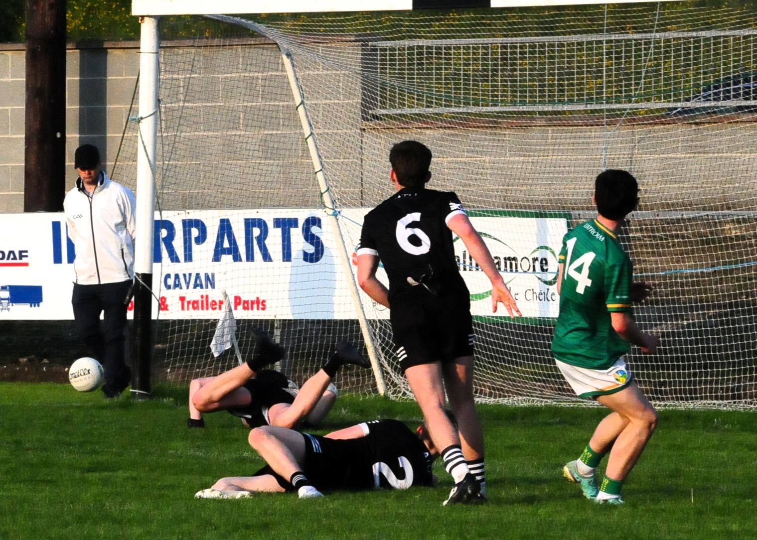 Jack Kelly watches as his shot skims past the Sligo post in Ballinamore Picture: Willie Donnellan