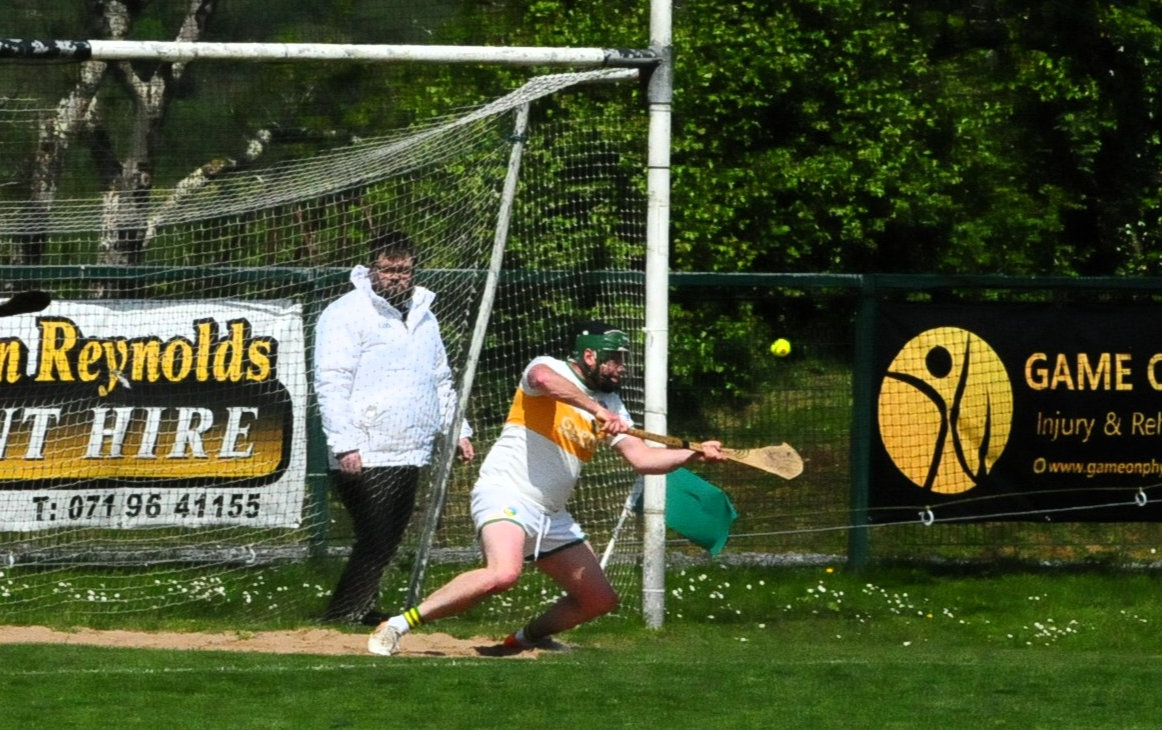 Leitrim keeper Clement Cunniffe saves a Cavan penalty on Saturday Picture: Willie Donnellan