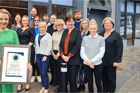 Jane Brady, MD pictured with the Brady Insurance team after they received their Business All-Star 2024 accreditation from the All-Ireland Business Foundation. Photo Credit: Gateway Marketing
