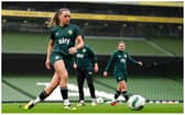 Katie McCabe during a Republic of Ireland Women's training session at the Aviva Stadium in Dublin. Photo: Stephen McCarthy/Sportsfile