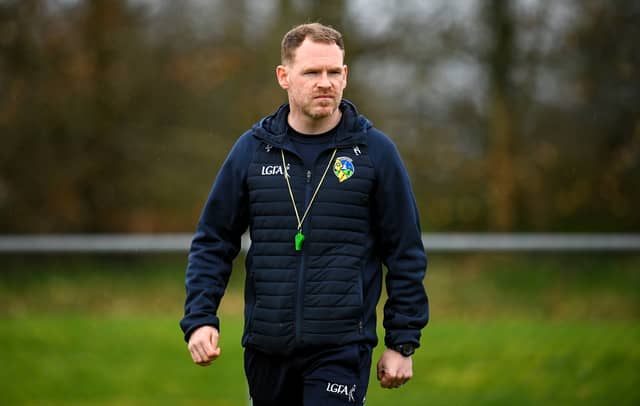 Leitrim Ladies manager Jonny Garrity pictured at Sunday's Lidl LGFA Division 4 Semi-Final Picture: Seb Daly Sportsfile