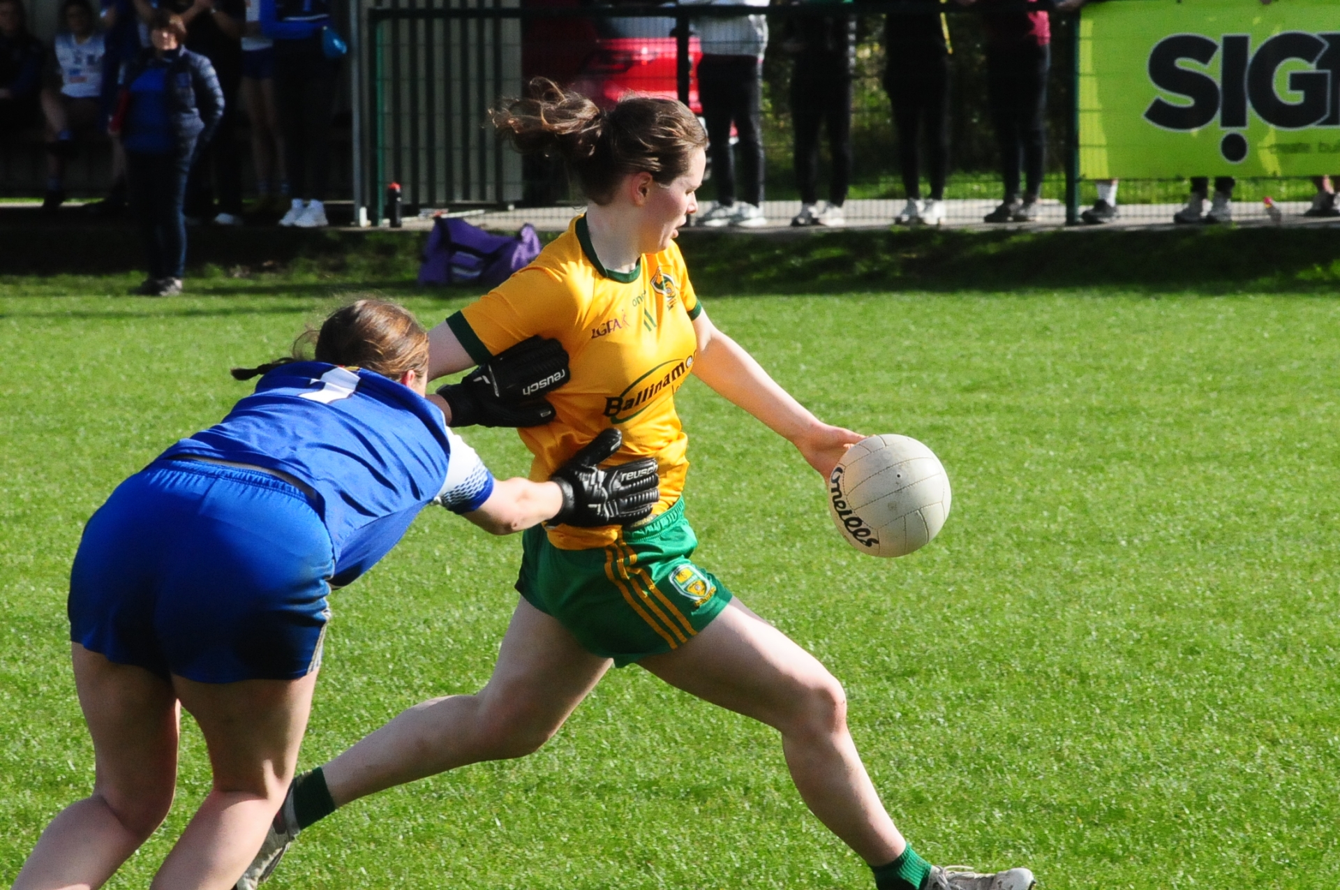 Player of the Match Roisin McHugh scores her team's first goal Picture: Willie Donnellan