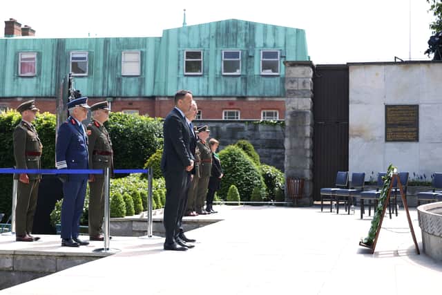 The Taosieach and Tanaiste laid a wreath and a minute’s silence was held for victims of the civil war.
