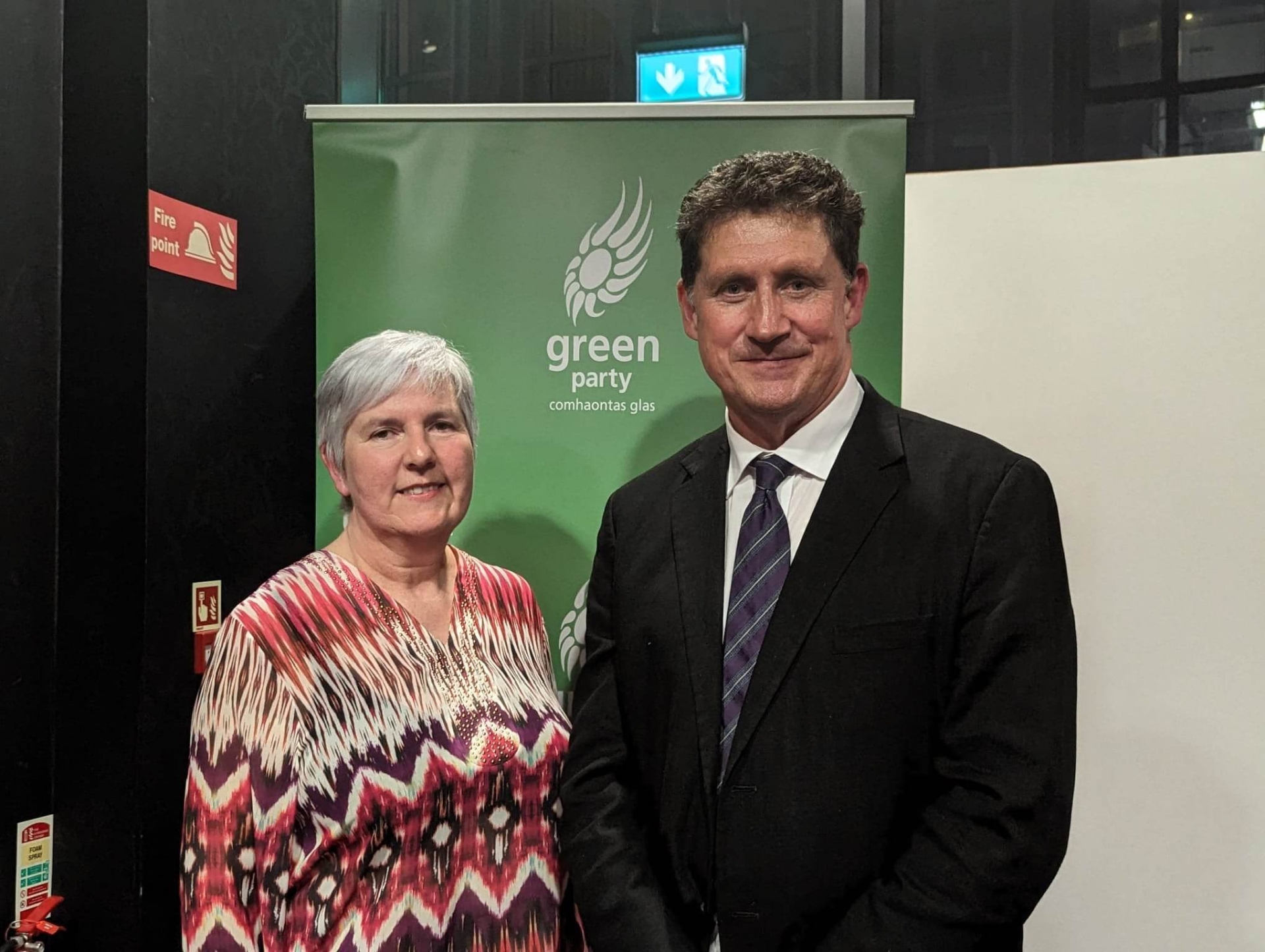 Minister Eamon Ryan with Dr Bláithín Gallagher, Chairperson North West Greens