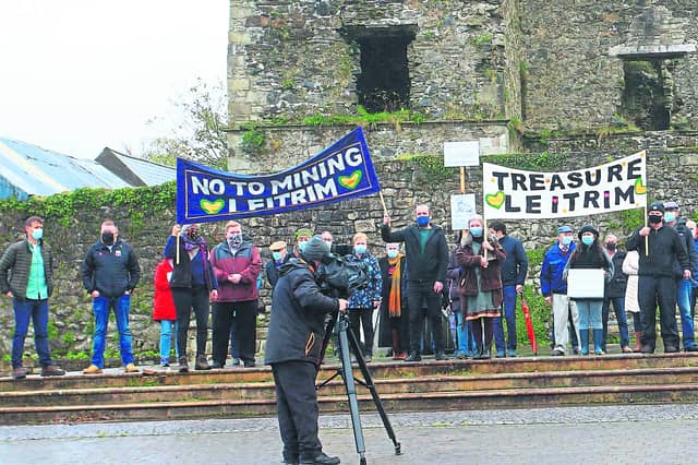 Some of those who attended a rally organised by Treasure Leitrim on Saturday at Manorhamilton Castle picture: James Molloy