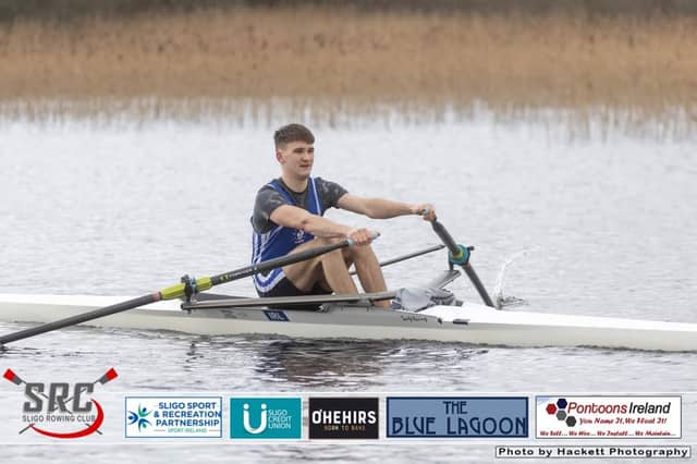 Joe Chilton enroute to J18 Scull victory