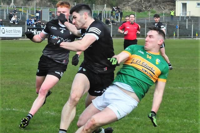 It was a close escape for Sligo and they took notice, Carrabine punishing a Conor Reynolds pull on Niall Murphy with a successful free. Patrick O’Connor, Cian Lally (with a goal on) and O’Connor again from a free all fired over points and suddenly Sligo were a point up after 14 minutes.