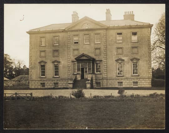 Lissard House. Richard More O’Ferrall was shot dead in the room to the left of the hall door on 9 February 1935. (Photo from An Chartlann Náisiúnta).