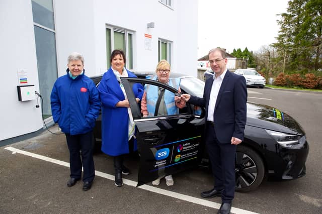 Kathleen Tivnan, Leitrim Volunteer Centre, Josephine Stroker, Leitrim Volunteer Centre, Ita Reynolds Flynn Cathaoirleach and Donal Phelan, Innovation Manager ESB. Picture: Brian Duignan