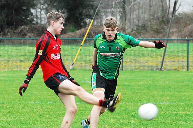 At the time, it didn’t seem too costly, rather an indication of how Ballinamore might get back into the game but in Dunmore’s next attack, they demonstrated the clear difference between the teams when Niall Heneghan allowed a long ball to break across in front of him before cracking an unstoppable shot to the far corner of the Ballinamore net.