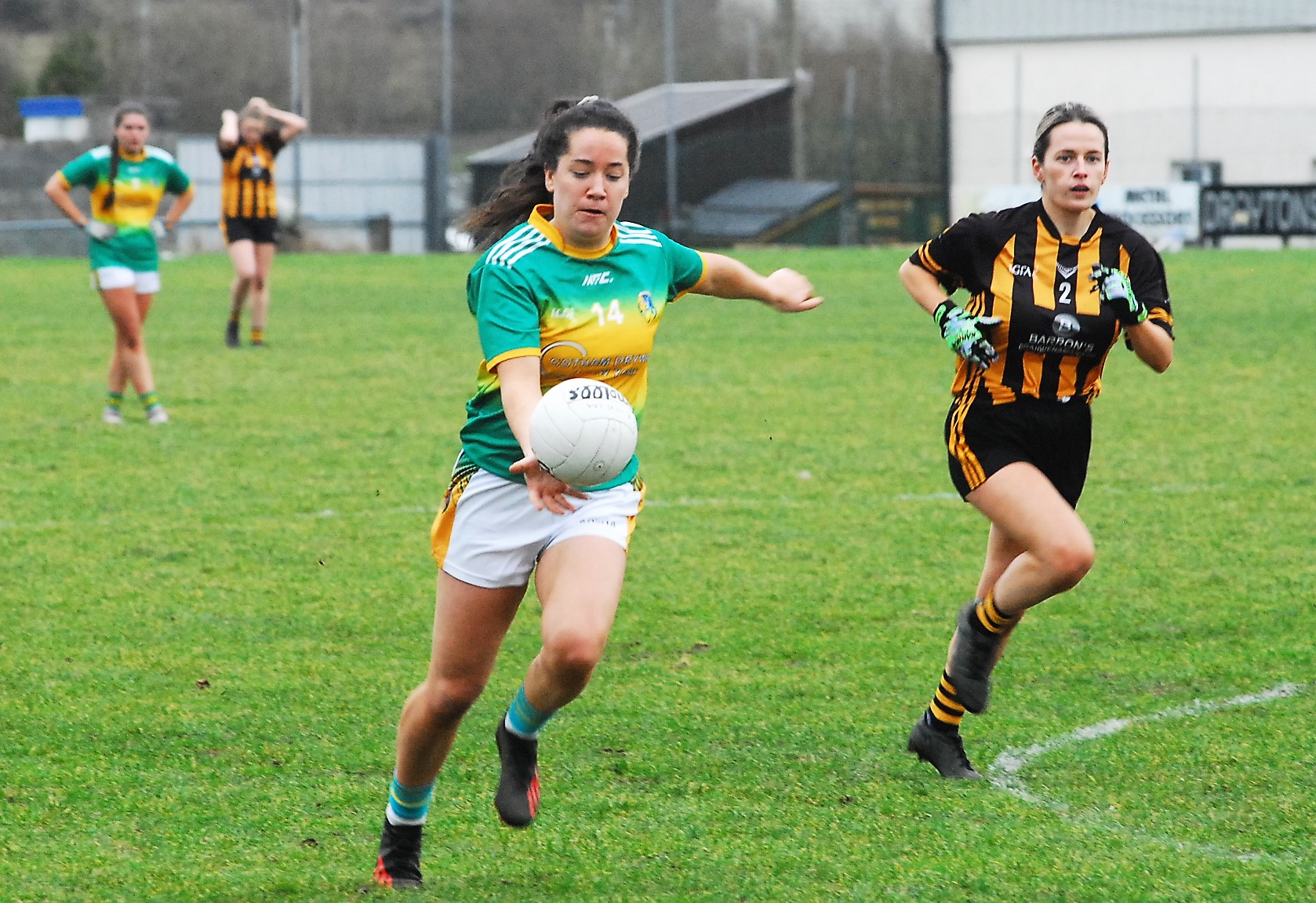 Top scorer Leah Fox on her way through to score for Leitrim against Kilkenny Picture: Willie Donnellan