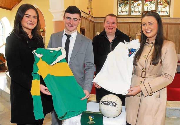 Relatives of Cathal Flynn and Packie McGarty at the special anniversary mass to honour the two Leitrim GAA legends in St Patrick's Church, Mohill on Saturday, April 9 Picture: Willie Donnellan