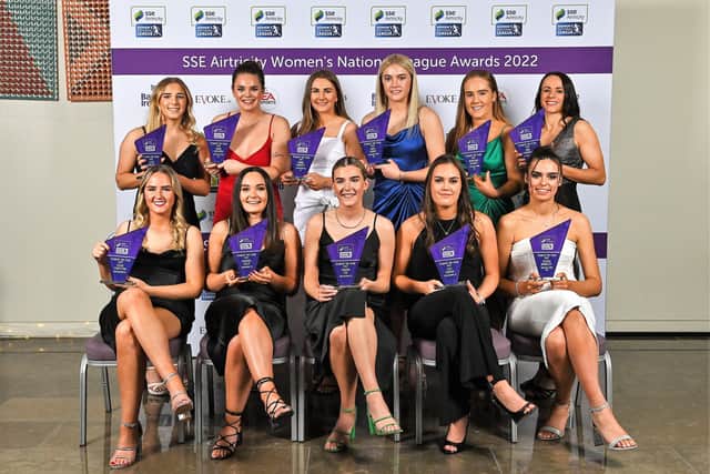 The dual sports star, who was nominated for the Young Player of the Year Award, is one of three Athlone Town players to be named on the team at the prestigious end of year awards after a superb year in which the midlands club finished second in the league and runners-up in the EVOKE.ie FAI Women’s Cup.