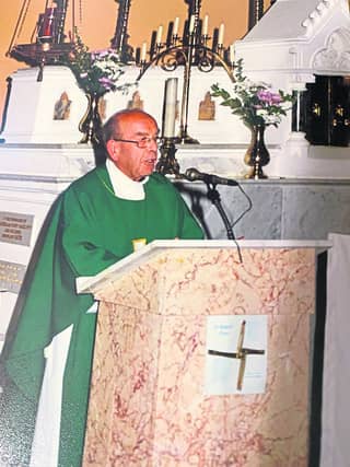 Fr Anthony was an eloquent preacher. This picture was taken in St Hugh’s Church, Ballinaglera in 1999