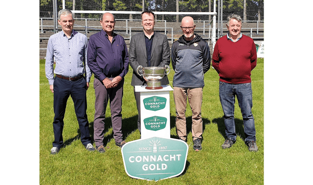 John Connor, Area Sales Manager, Aurivo Consumer Foods pictured with Leitrim officials John Keenan, Enda Stenson, Declan Bohan and Seamus McManus