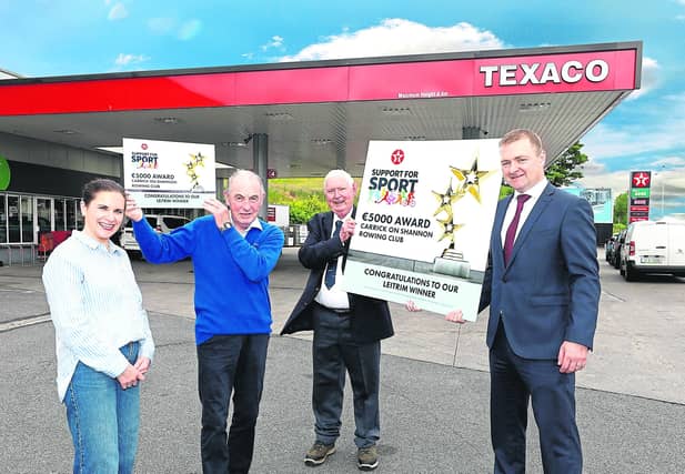 Club Treasurer, Breffni Hyland (centre left) and President, Gabriel Cox (centre right) with Texaco Dealer, Carmel Lunney, and Valero Area Sales Manager, Eugene Coyne.