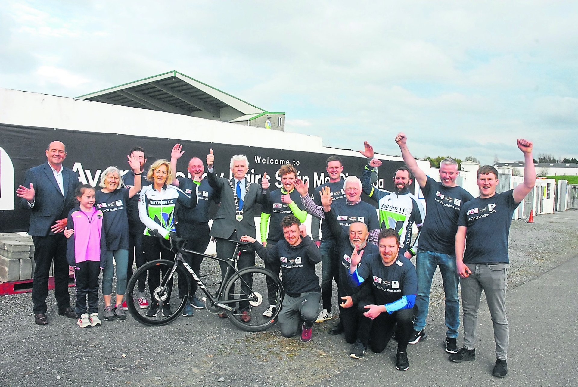 Some of the cyclistis pictured before departure from Carrick-on-Shnnon on Tuesday