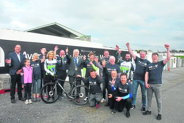 Some of the cyclistis pictured before departure from Carrick-on-Shnnon on Tuesday