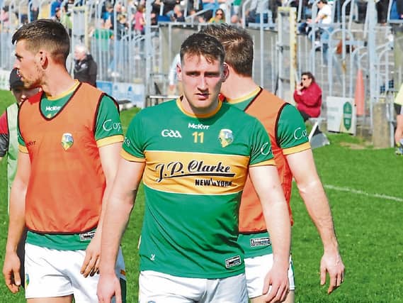 Leitrim's Keith Beirne leaves the field after the Allianz NFL Division 4 loss to Sligo in Markievicz Park Picture: Willie Donnellan