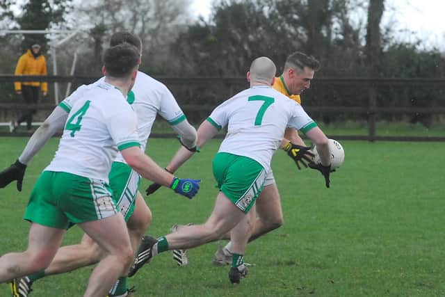 Leitrim had the chances to not only rescue a draw but to grab victory late on with Paul Keaney hitting the bar, Tom Prior seeing a goal shot blocked before Keith Beirne looked as if he was going to steal victory well over four minutes into added time when Ryan O’Rourke’s floated ball across the face of the goal found the Mohill man.