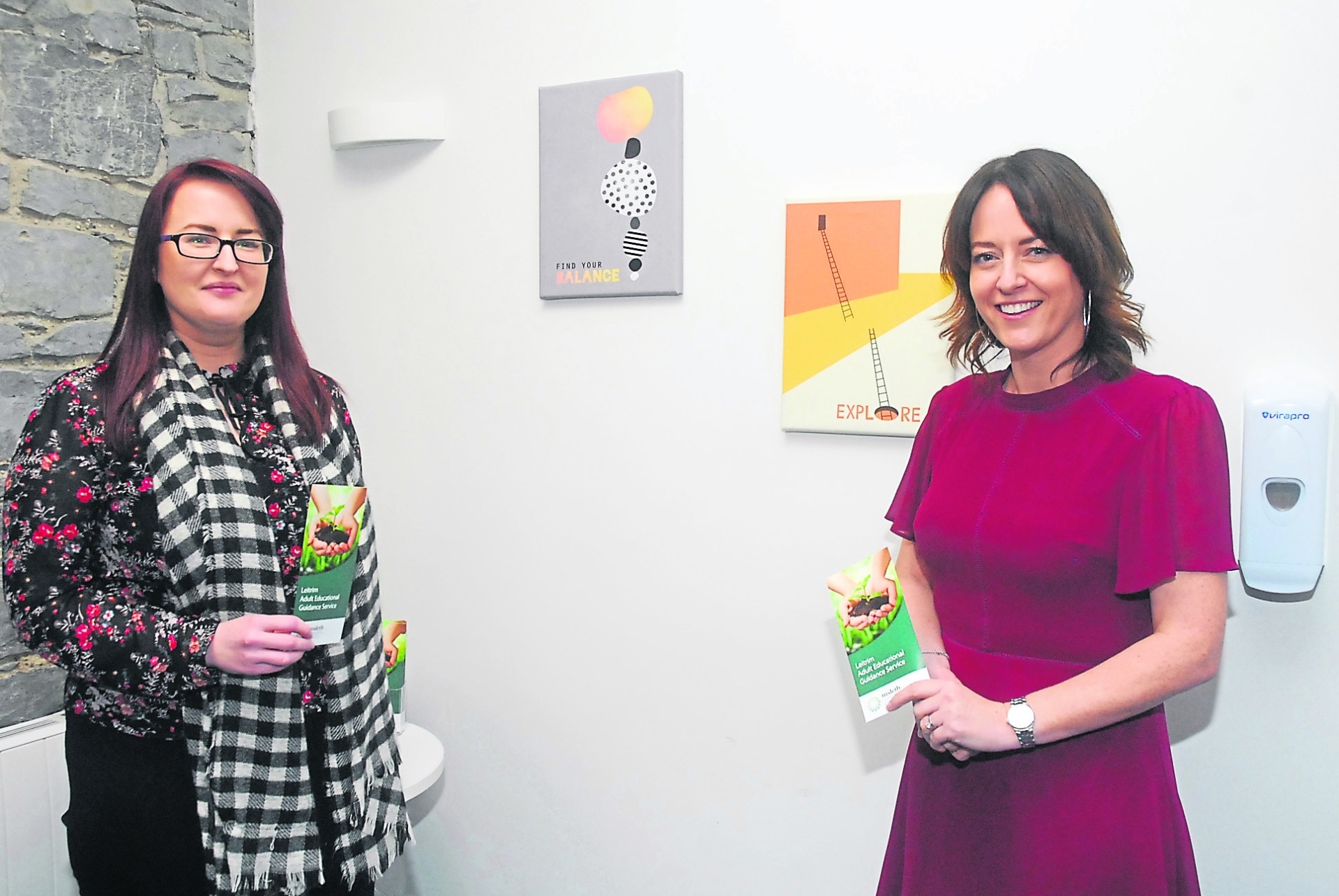 Martina O’Sullivan, Adult Guidance Information Officer and Jane Nolan, Adult Educational Guidance Coordinator in their offices in Carrick-on-Shannon