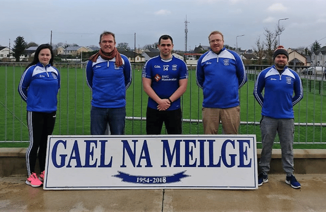 New Melvin Gaels manager Matthew Keenan (centre) pictured with Melvin Gaels club officials