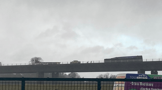 Major Irish motorway closed as truck overturns in Storm Barra winds PIC: Twitter