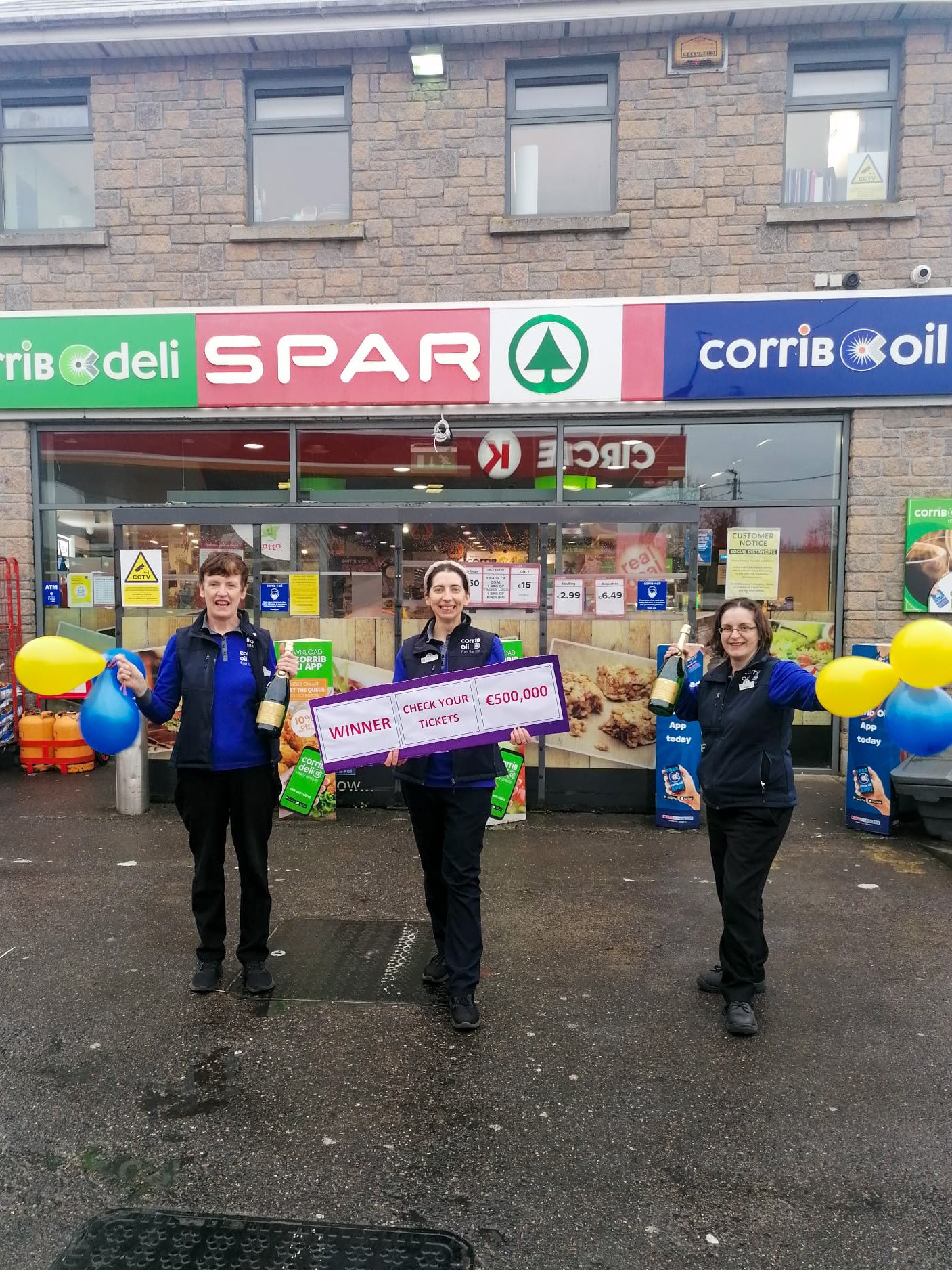 Staff members Teresa Brehony, Sarah Lavin and Breege Casey were pictured celebrating at the Corrib Oil Service Station on St. Patrick’s Street in Castlerea, Co. Roscommon