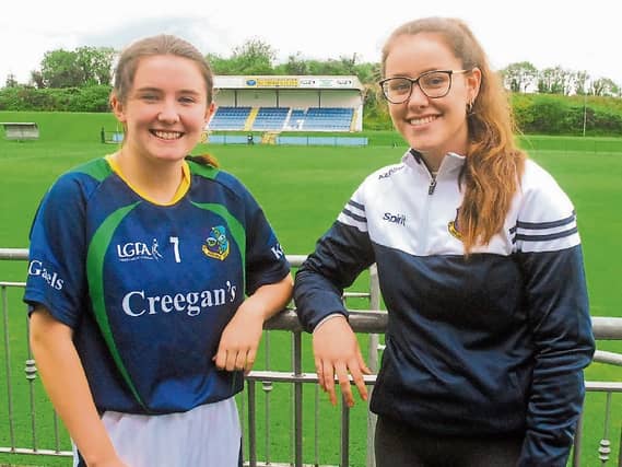 Keeldra Gaels Shaylyn Ward and Rachel Reynolds pictured at Saturday's launch of the Gotham Dry Wall Leitrim LGFA Club Championships in Shane McGettigan Park Drumshanbo Picture: Willie Donnellan