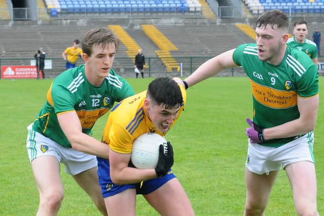 But in an instant, the game changed - a misplaced plass from Gavin Reynolds in the middle of the park saw Roscommon sense an opportunity as they bore down on goal. Reynolds, desperate to make amends, unfortunately took down Roscommon’s Ben O’Carroll as he was about to set up a goal opportunity inside the 21 yard line.