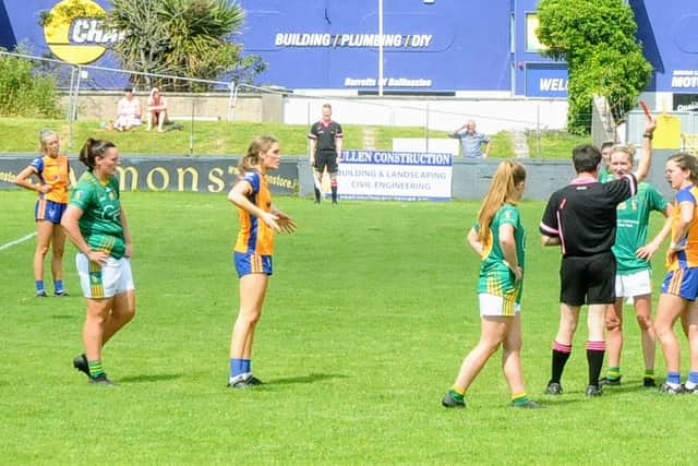 But any doubt that this game would go to the wire were quickly ended when a high ball found O’Dea who was fouled by Ailish Cornyn for a penalty, Moloney expertly sending Michelle Monaghan the wrong way to give her team a lifeline.