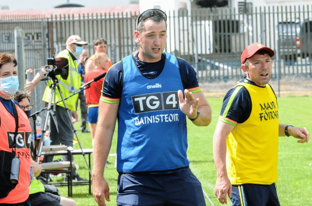 Leitrim ladies manager Hugh Donnelly issues instructions on the sideline Picture: Willie Donnellan