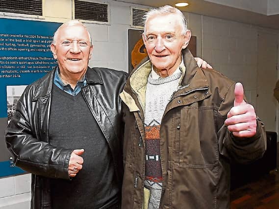 The late Packie McGarty pictured with his good friend and fellow Leitrim legend Cathal Flynn at the 2016 Leitrim Supporters Club launch in Croke Park Picture: Willie Donnellan