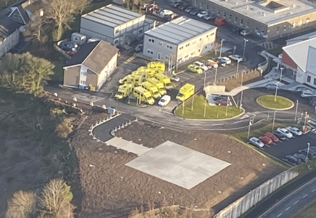 Aerial view of the new and improved helipad at Sligo University Hospital. Photo courtesy of the Irish Air Corps