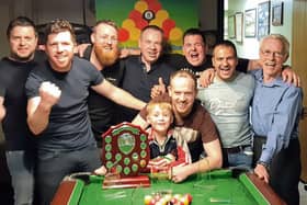 The Gerties team of Conor Heeran, Niall Foley, Darren Philips, James Shanley, Eoin Philips, Richard Shanley, Gary Moffatt, Ayden Taz, Liam Shanley who won the Leitrim Pool League Shield title