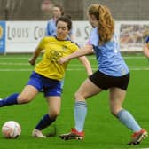 Leah Fox takes the ball past a Pres Killina player in the All-Ireland Final Picture: Willie Donnellan