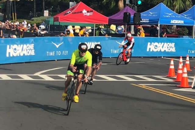 For the number crunchers among you, Donnacha covered the 3.9km swim in a time of 1 hr 05 mins 30 secs, averaging 1 min 42 secs per 100m. A quick transition of 3 mins 50 secs saw him hop on the bike for an incredible 180Km journey that he covered in 4 hrs 52 mins 09 secs for an average of 23.09 miles per hour.