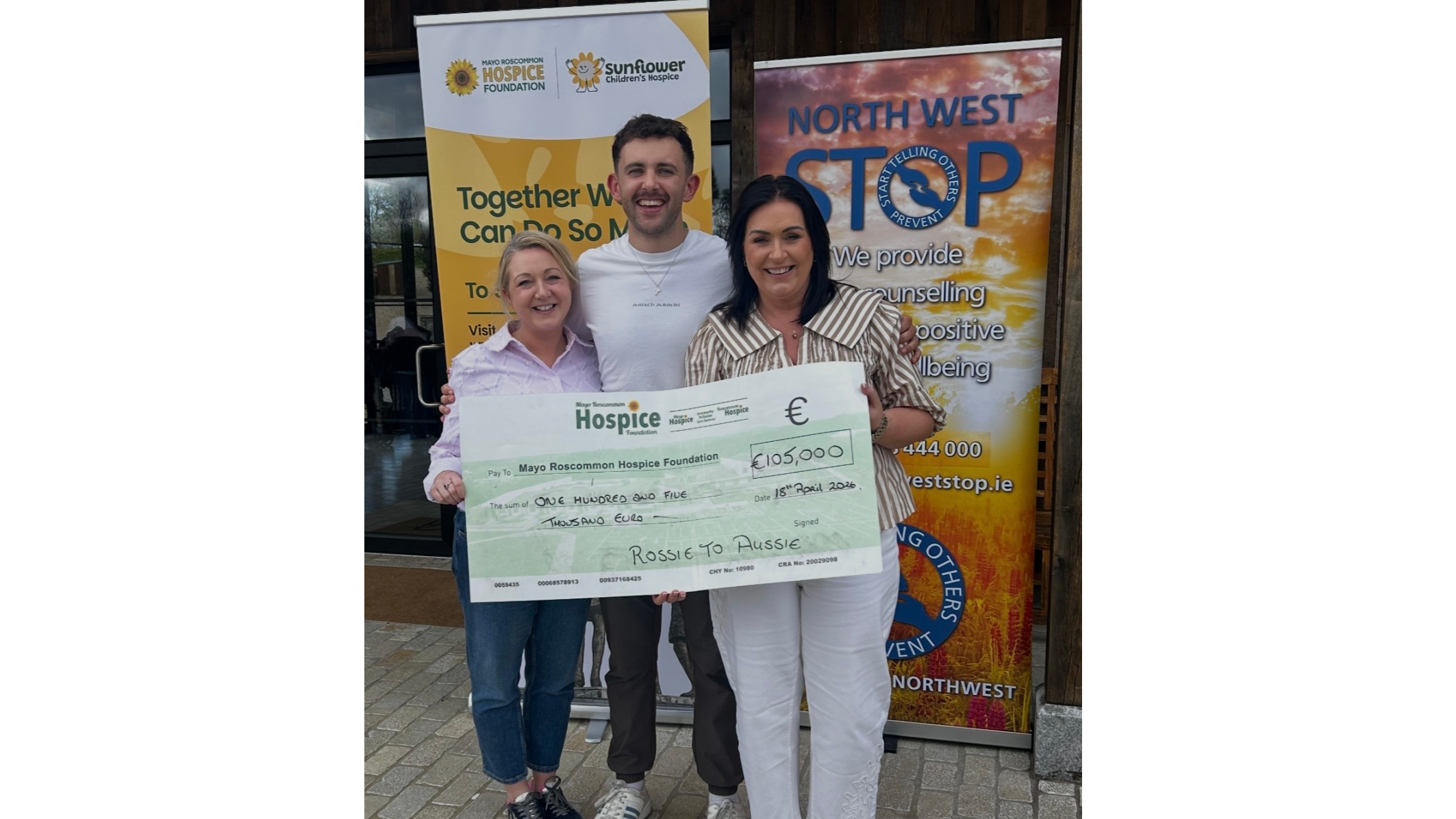 Marie McGuinness, Fundraising Department; Fergal Guihen and CEO Martina Jennings.