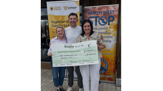 Marie McGuinness, Fundraising Department; Fergal Guihen and CEO Martina Jennings.