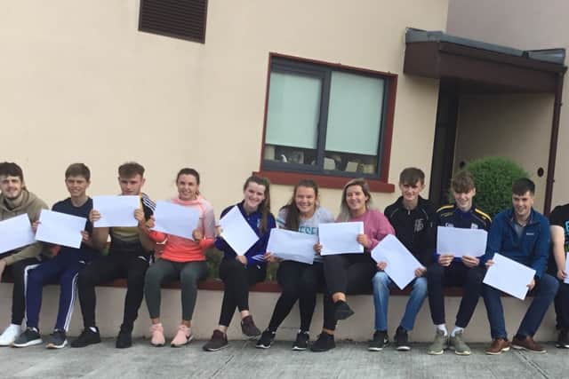 Joyous scenes in Carrigallen as students collect Leaving Cert results