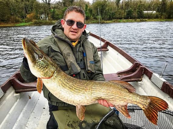 Brian Coughlin IFI Citywest, Dublin proudly displays a catch on Lough Rowan