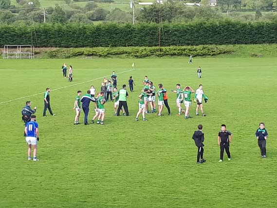 Aughnasheelin players celebrate their victory