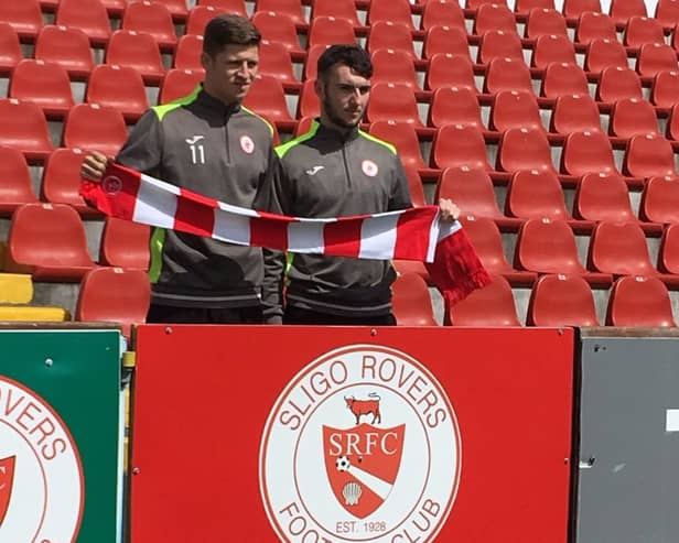 Two of Sligo Rovers' transfer deadline day signings Greg Moorhouse and Jamie McDonagh pictured in The Showgrounds.